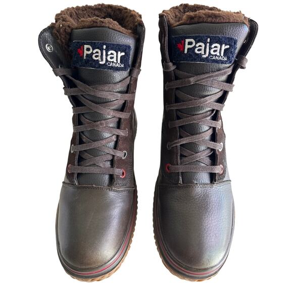 Pajar Canada Trooper Winter Boot Mens EU44 US 11 M Dark Brown Lace Up Side Zip - Picture 7 of 15
